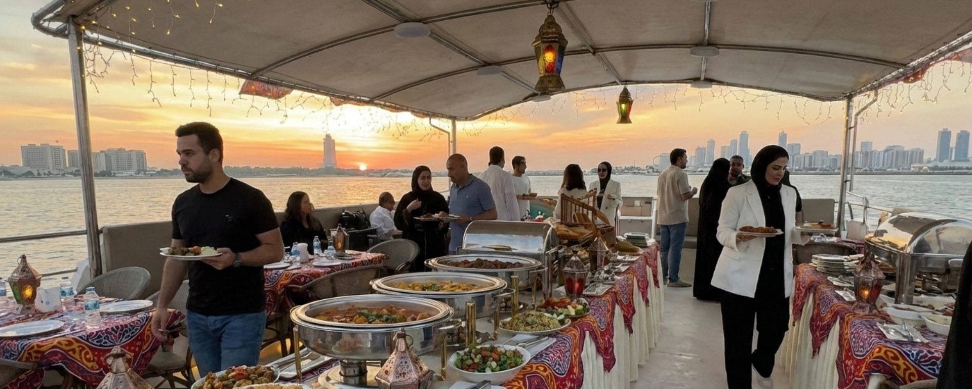 تجربة إفطار رمضاني على متن يخت في البحر